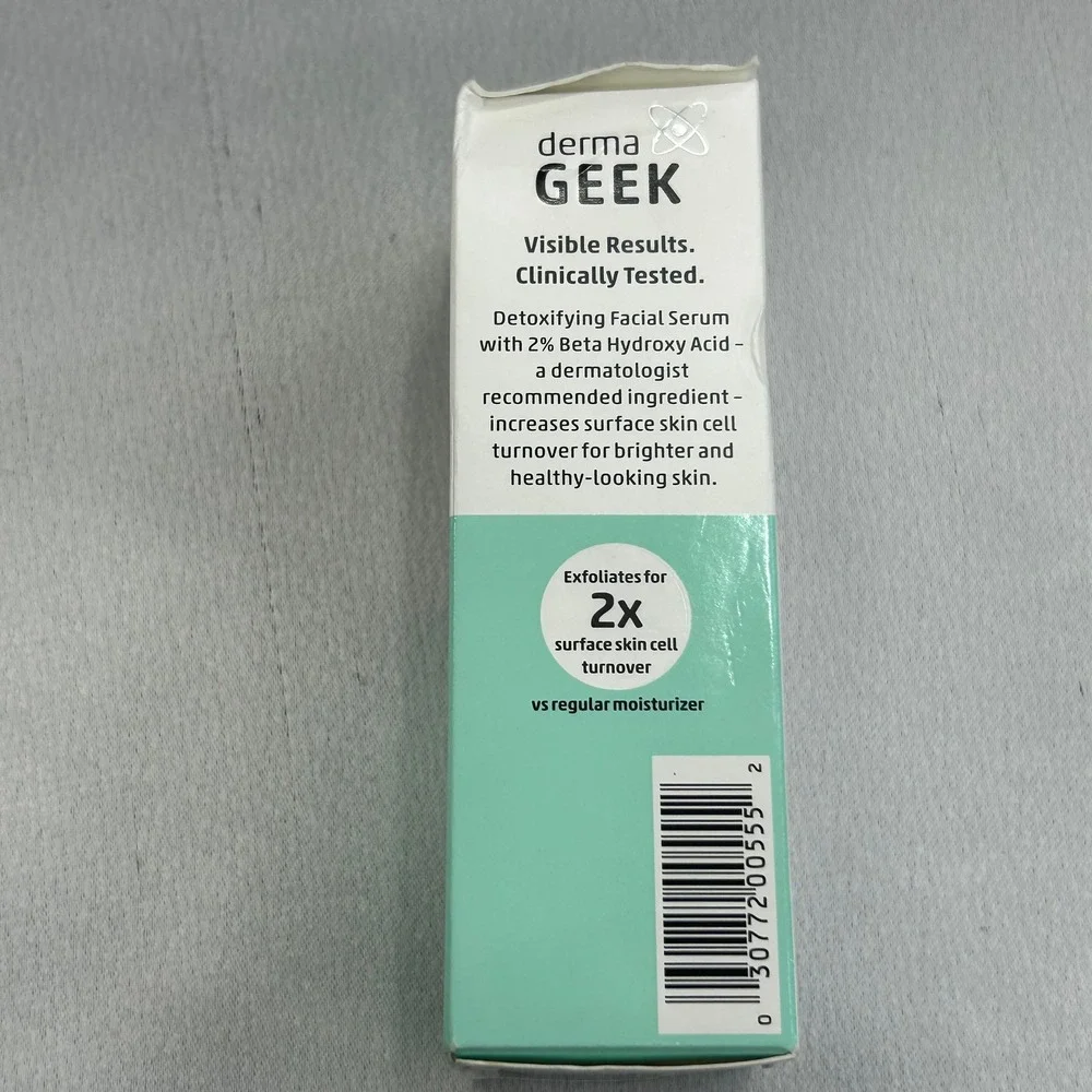 Derma GEEK Detoxifying Facial Serum 1.3oz 2% BHA BHA Serum Pore Exfoliant NEW
